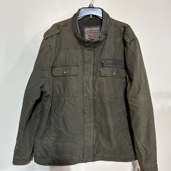 LEVI'S Mens Military Jacket Olive Green Size XXL NWT FLAWED - Picture 4 of 16